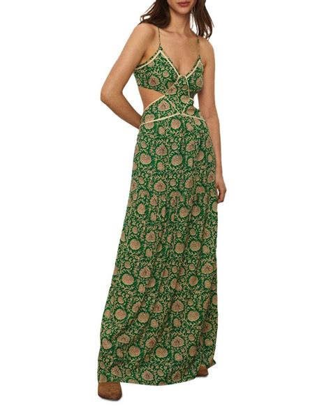 Baandsh Synthetic Paloma Cutout Maxi Dress In Green Lyst