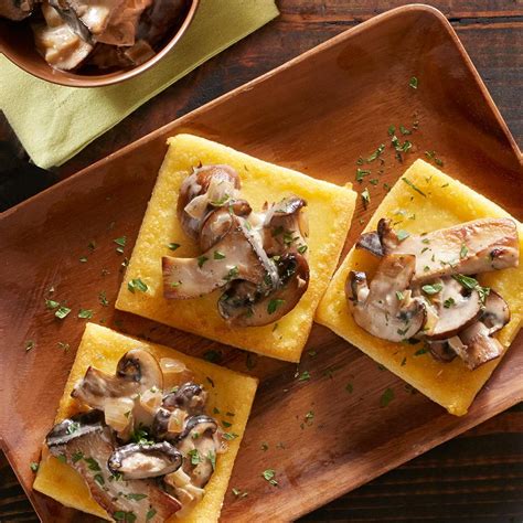 Fried Polenta Squares With Creamy Mushroom Ragu Recipe Allrecipes
