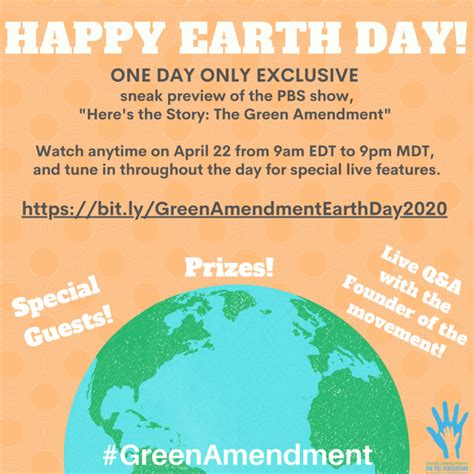 Virtual Earth Day Event Hosted By Green Amendments For The Generations