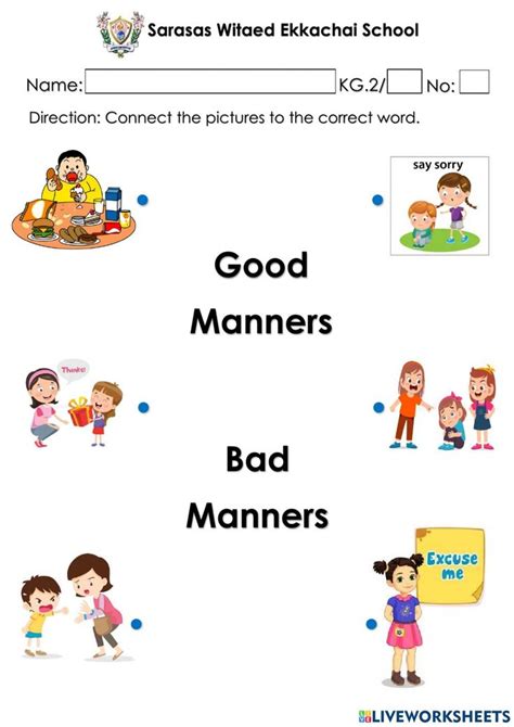 Good Manners And Bad Manners Worksheet