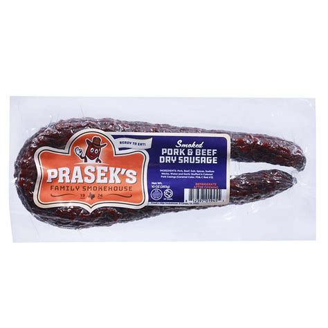 Praseks Semi Dry Smoked Pork And Beef Sausage Shop Meat At H E B