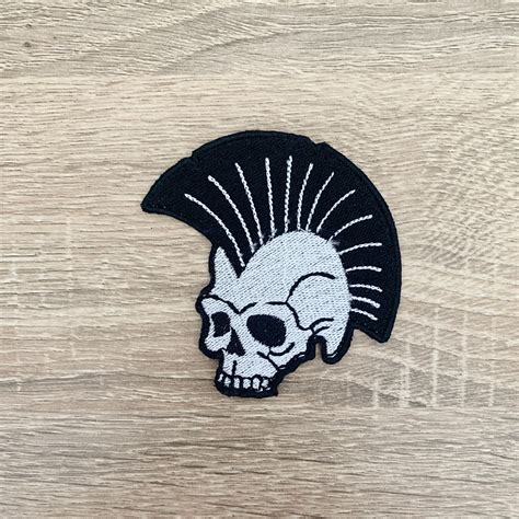 Punk Skull Iron On Patch Skull Patches Skull Patches Iron On Etsy