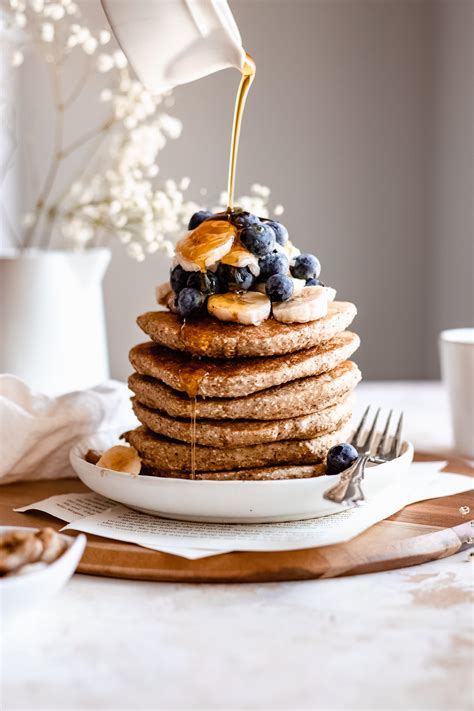 5 Ingredient Easy Vegan Oatmeal Pancakes Flourless Story The Banana Diaries