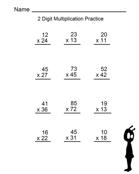 4th Grade Two Digit Multiplication Worksheets Free Printable