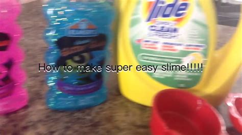How To Make Super Easy Slime With Tide And Glitter Glue 😊😊😊 Youtube