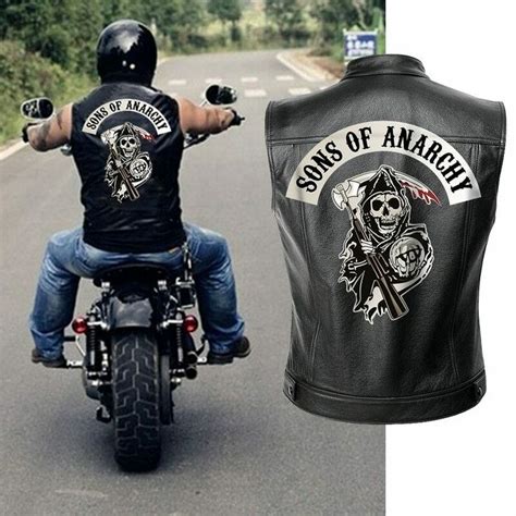 Sons Of Anarchy Leather Jacket Vest Men Motorcycle Spring Jackets Soa