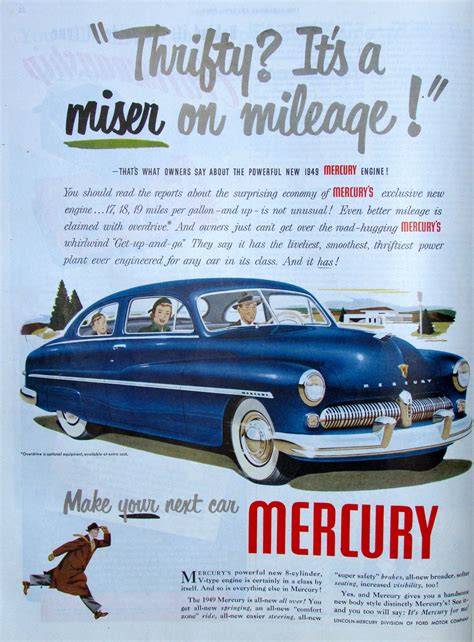 Mercury Car Ad Post Nov 1948 Ck Vintage Cars Mercury Cars