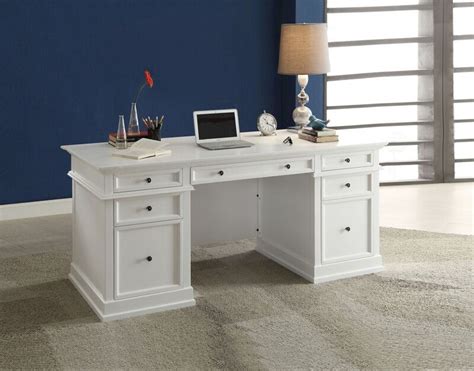 Acme 92255 Daiki White Finish Wood Executive Office Desk With Drawers