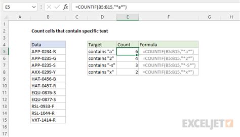 Count Cells That Contain Specific Text Excel Formula Exceljet