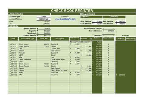 30 Printable Check Register Templates Excel Templatearchive