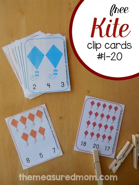 Kite Printable Count And Clip Cards 1 20 The Measured Mom Kites