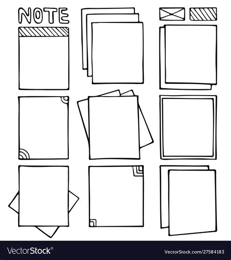 Bullet Journal Hand Drawn Frames Royalty Free Vector Image