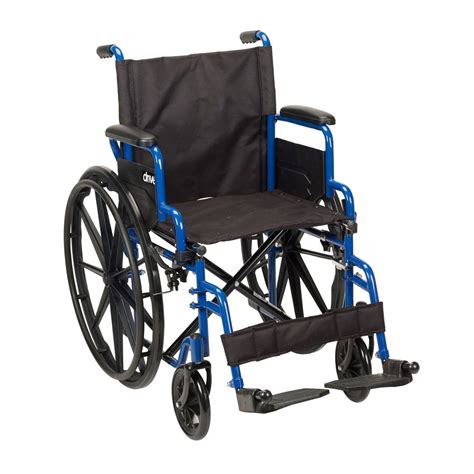 Drive Medical Blue Streak Wheelchair With Flip Back Desk Arms 18 Seat