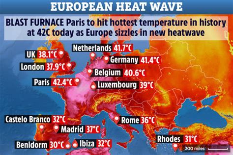 European Heatwave All Time High Temperature Records Smashed In