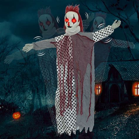 Odomy Halloween Haunters Hanging Scary Clown Halloween Prop Decoration