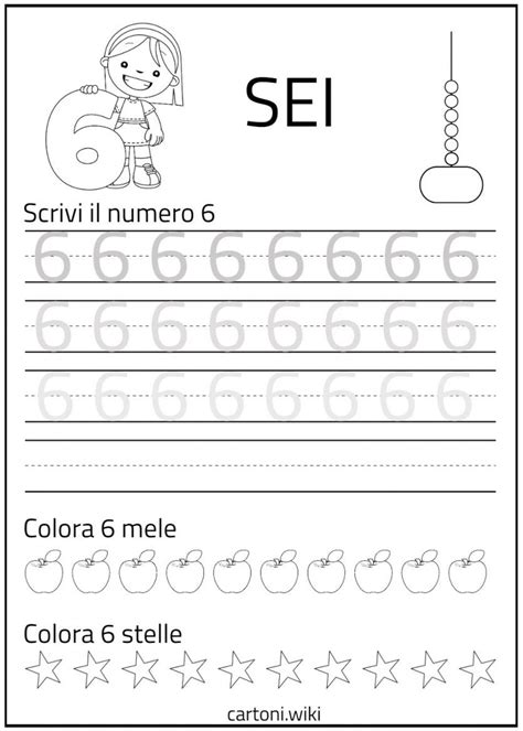 Scheda Didattica Numero 6 Cartoni Animati Schede Didattiche Schede