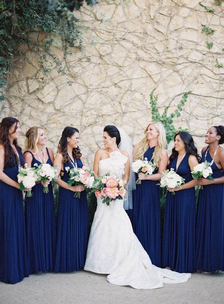 Navy Blue And Gold Bridesmaid Dresses