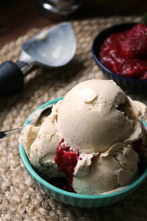 Black Pepper Ice Cream With Strawberry Chia Jam