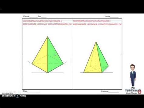 Assonometria Isometrica E Cavaliera Di Una Piramide Base Quadrata YouTube