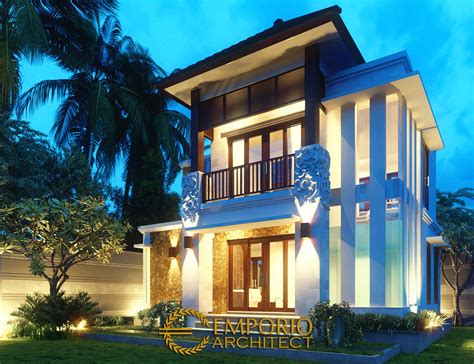 Desain Exterior 1 Rumah Villa Bali 2 Lantai Bapak Agus Di Denpasar Bali 11793 Desainteras