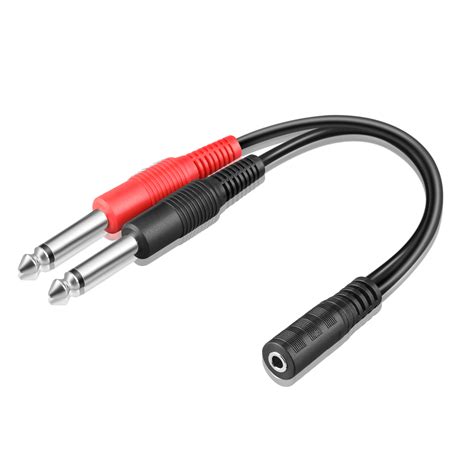 35mm Trs To 2 Dual 14 Inch Ts Stereo Audio Cable Adapter Headphone