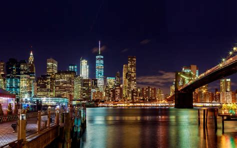 88320 views | 152935 downloads. Skyscrapers And Brooklyn Bridge On Hudson River In Manhattan New York City Desktop Hd Wallpaper ...