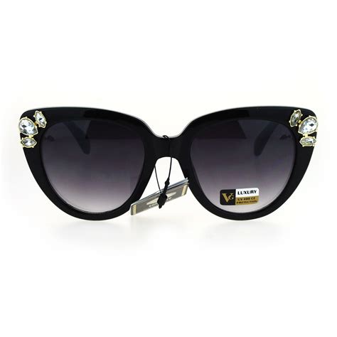large rhinestone bling iced womens cat eye designer sunglasses ebay