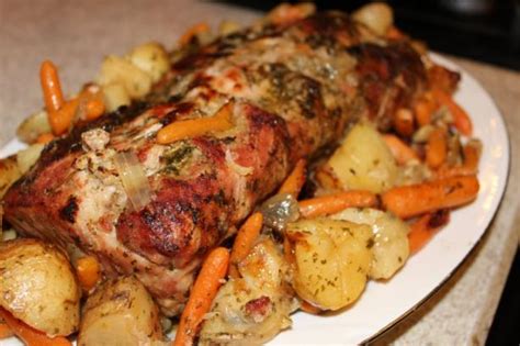 Line the roasting pan with parchment paper or foil. Incredible Boneless Pork Roast With Vegetables Recipe - Food.com