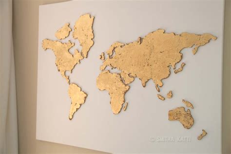 Diy World Map Wall Art That Is Easy To Make And Unique Smiling Colors