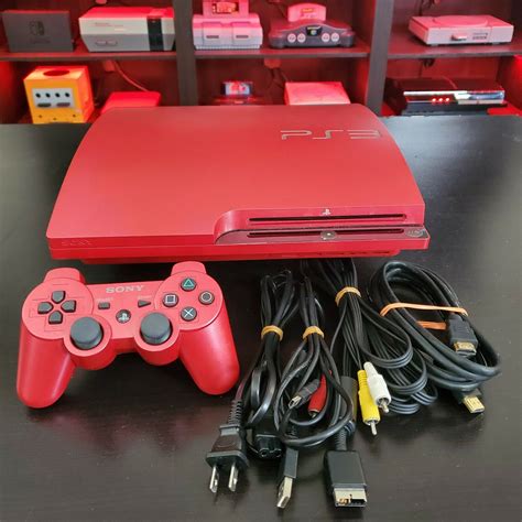 Sony Ps3 Scarlet Red Console Slim Playstation 3 320gb Sport Console Map