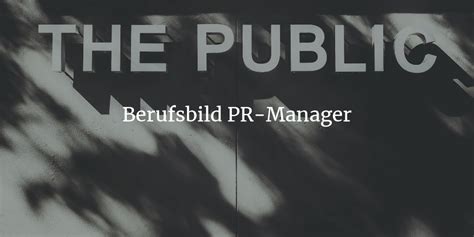 Das Berufsbild Des PR Managers Kalliope Portal De