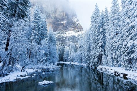 Yosemite River Winter Wallpapers Wallpaper Cave