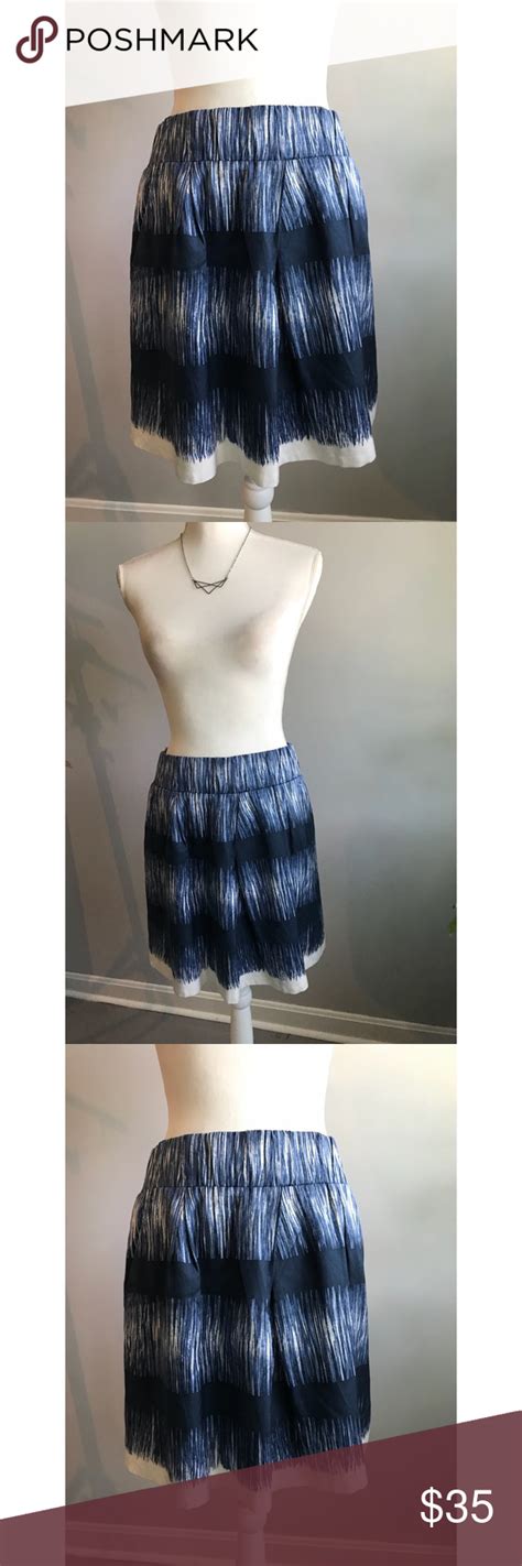 banana republic ikat blue silk blend skirt clothes design fashion classic skirts
