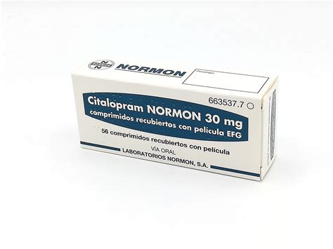 citalopram normon efg 30 mg 56 comprimidos recubiertos farmacéuticos