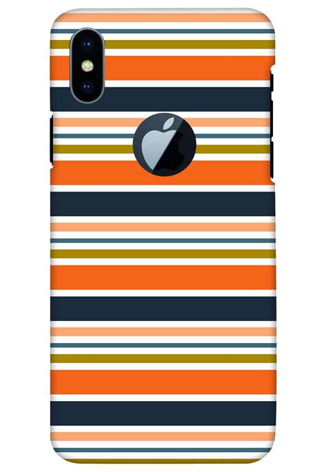 Buy Orange Green Strips Apple Iphone X Logo Cut Mobile Cover At Rs 99