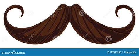Stylish Handlebar Mustache Vector Cartoon 127313533