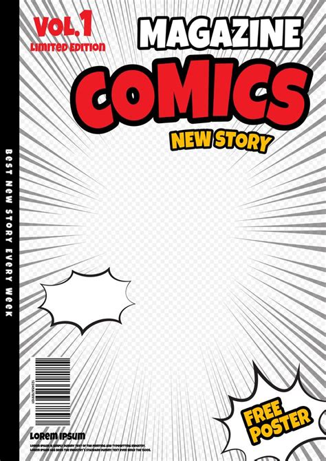 Comic Book Page Template Design Magazine Cover Viñetas De
