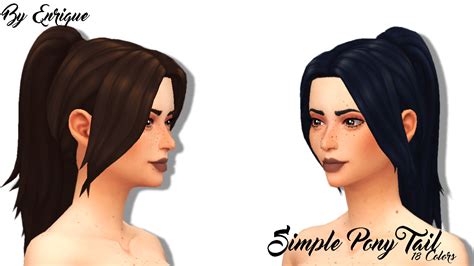 Sims 4 Hairs ~ Enrique Simple Ponytail