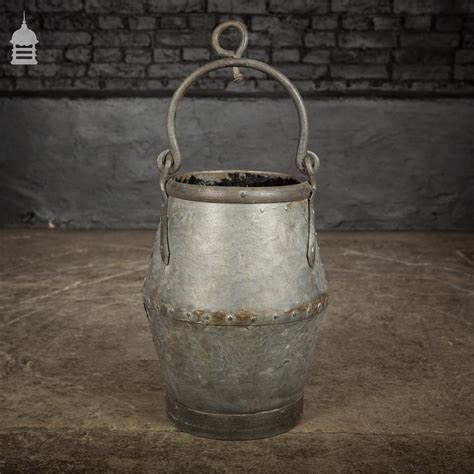 Galvanised Riveted Steel Well Bucket with Wrought Iron Handle - Rural ...