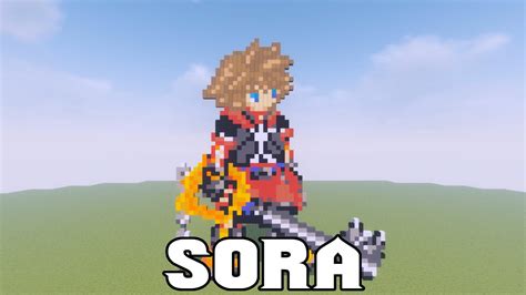 Sora Kingdom Hearts Minecraft Pixel Art 179 Youtube