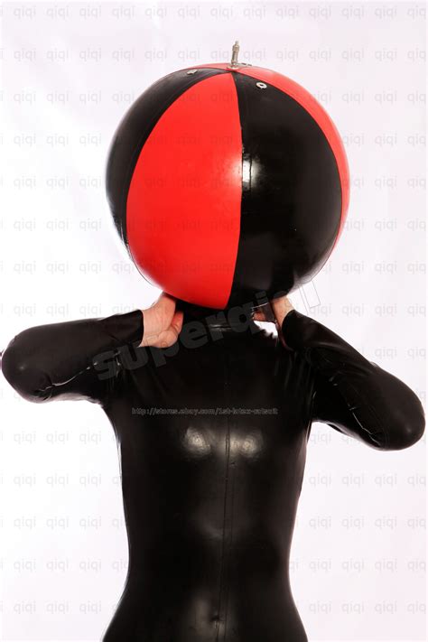 100 Latexrubber 045mm Inflatable Mask Hood Catsuit Suit Black