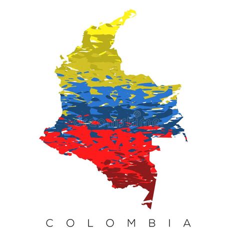 Mapa Colombia Ilustracion Detallada De Un Mapa De Colombia Con Bandera