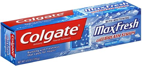Colgate Max Fresh Whitening Toothpaste With Mini Breath Strips Cool
