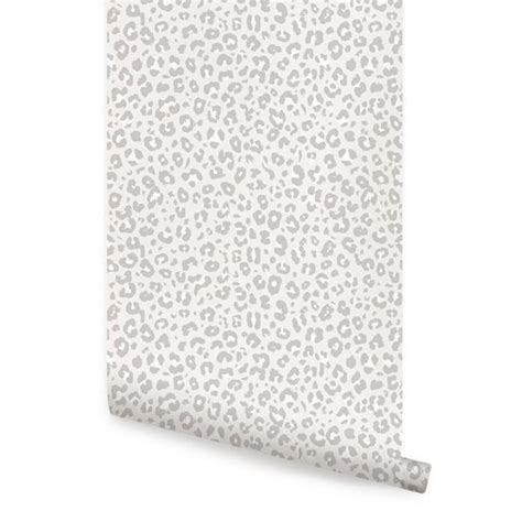 Animal Print Leopard Wallpaper Light Grey Self Adhesive Etsy