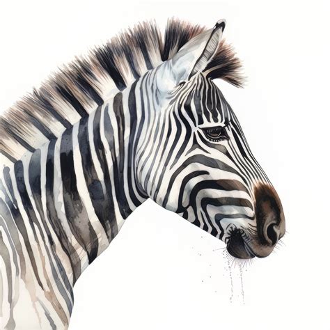 Artstation Zebra Animal Portrait Watercolor Painting