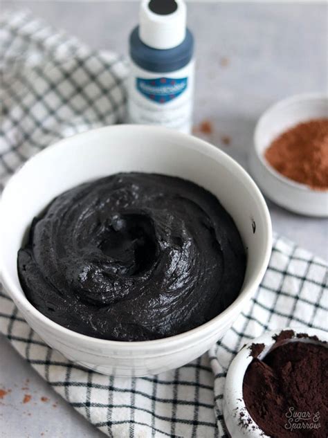 Black Buttercream Recipe With Minimal Food Coloring Sugar And Sparrow