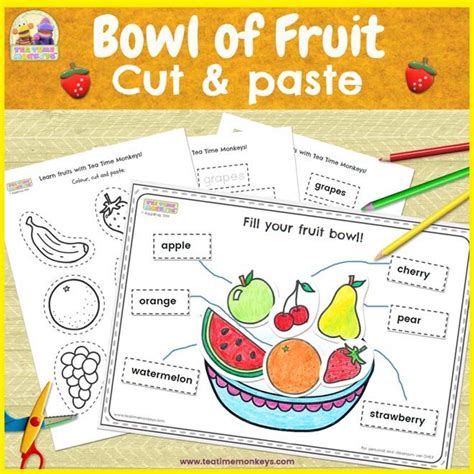 16 Fruit Cut And Paste Worksheet On Worksheets