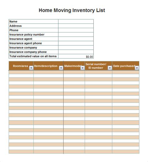 Download Landlord Inventory Templates In Microsoft Word