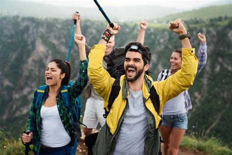 Hiking Friends Travel Outdoor Group Sport Lifestyle Concept Stock Image