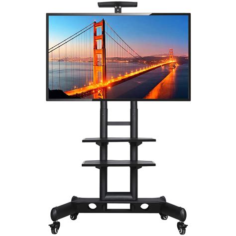 Buy Yaheetech Mobile Tv Stand With Wheels Adjustable Rolling Tv Cart